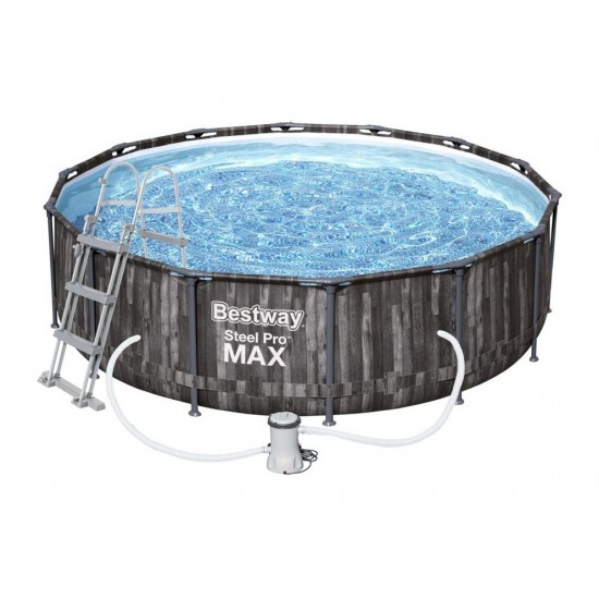 Piscina cu cadru Steel Pro Max Wood 366 x 100 cm cu accesorii Piscina cu cadru Steel Pro Max Wood 366 x 100 cm cu accesorii