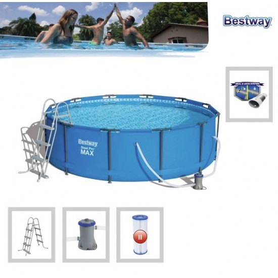 Piscina cu cadru otel Steeal PRO MAX 366 x 100 cm cu accesorii Piscina cu cadru otel Steeal PRO MAX 366 x 100 cm cu accesorii