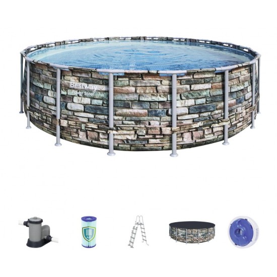 Piscina cu cadru Power Steel Stone 549 x 132 cm cu accesorii Piscina cu cadru Power Steel Stone 549 x 132 cm cu accesorii