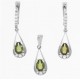 Set pandantiv si cercei din argint cu moldavite si zirconiu Set pandantiv si cercei din argint cu moldavite si zirconiu