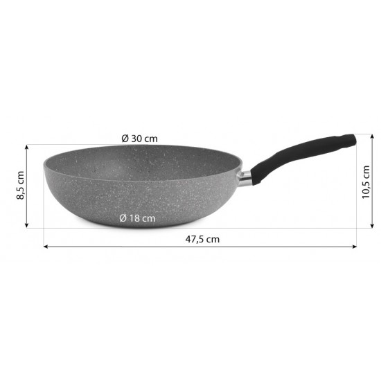 Tigaie GRANIT Wok 30 cm cu maner detasabil Tigaie GRANIT Wok 30 cm cu maner detasabil